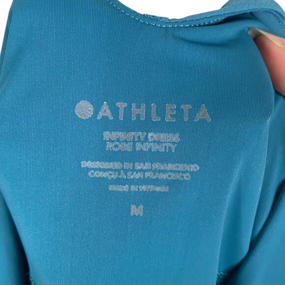 Athleta Infinitey Teal Blue Cross Back Pickleball Romper Shorts Mini Dress SZ M - Picture 9 of 10